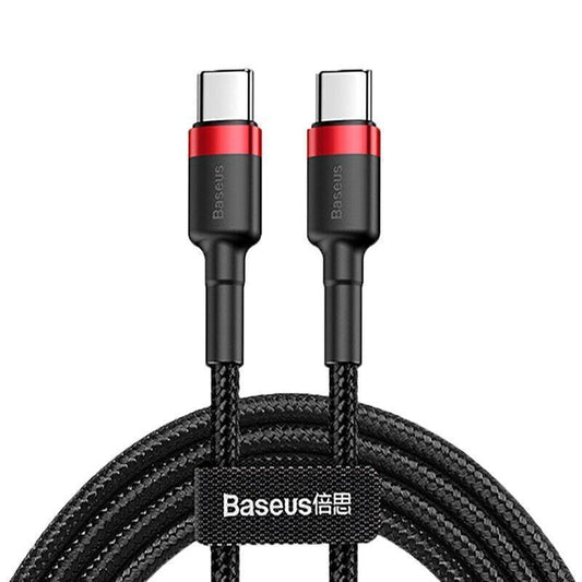 Red Black Baseus 60W 100W USB C to Type C Charger Cable PD Fast Charge For Samsung - 2m 100w