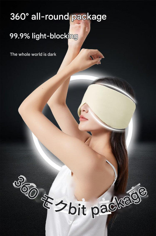 Pink Reversible All-Season Sleep Mask - Cooling & Warming with Sound Muffling Ear Covers Function
