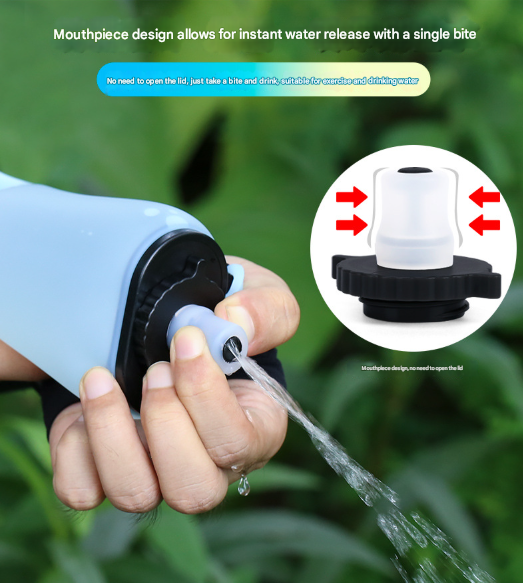 Yellow Collapsible Handheld Running Flask - 350ml Lightweight Silicone Water Bottle with Bite Valve