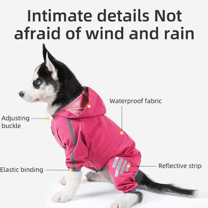 Waterproof Four Corner Pet Raincoats In Large Medium And Small Sizes Are Suitable For Dogs - Pink - XXL