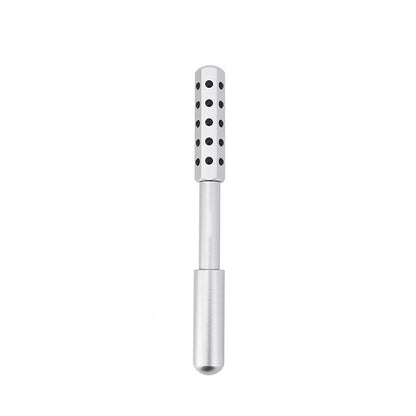 Silver Germanium Stone Facial Roller - Uplifting & Sculpting Beauty Massager for Face and Body