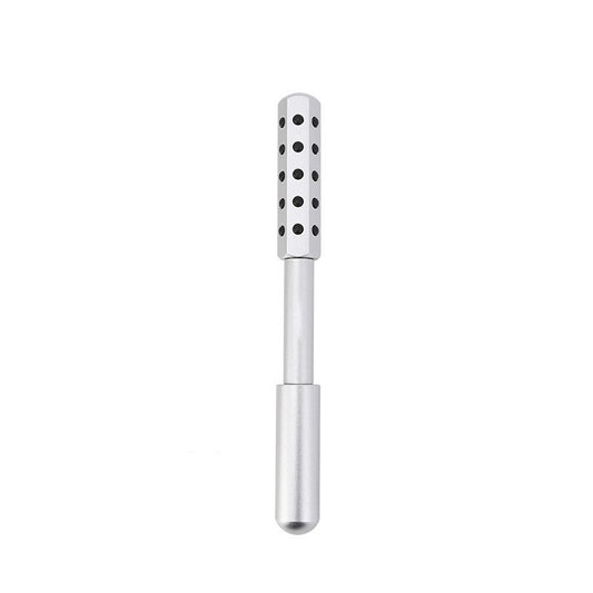 Silver Germanium Stone Facial Roller - Uplifting & Sculpting Beauty Massager for Face and Body