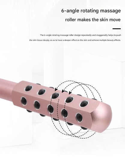 Silver Germanium Stone Facial Roller - Uplifting & Sculpting Beauty Massager for Face and Body